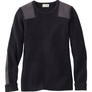 LL Bean Women's Commando Crewneck Sweater Black Size Medium-Regular